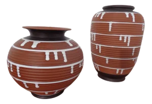 German Ceramic Vase, 1960s, Set of 2