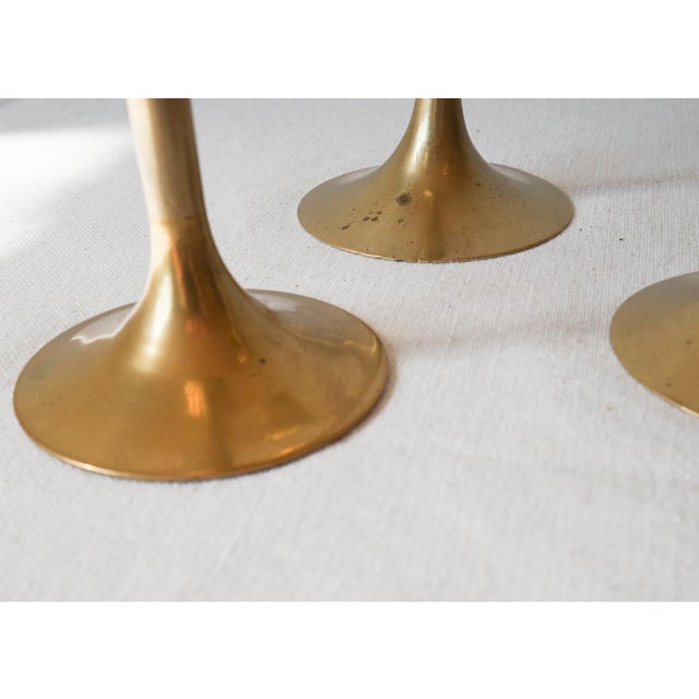 Candleholders in Brass, Set of 3 For Sale - Image 4 of 6