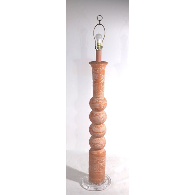 Plaster and Lucite Floor Lamp For Sale - Image 9 of 12