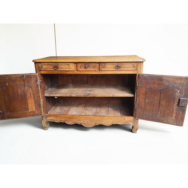 Wood Louis XV Provincial Low Buffet, France, 19th Century For Sale - Image 7 of 9