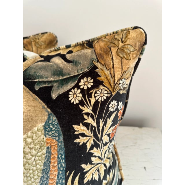 2020s Traditional Velvet Pillows in Morris and Co. Forest Fabric - a Pair For Sale - Image 5 of 8