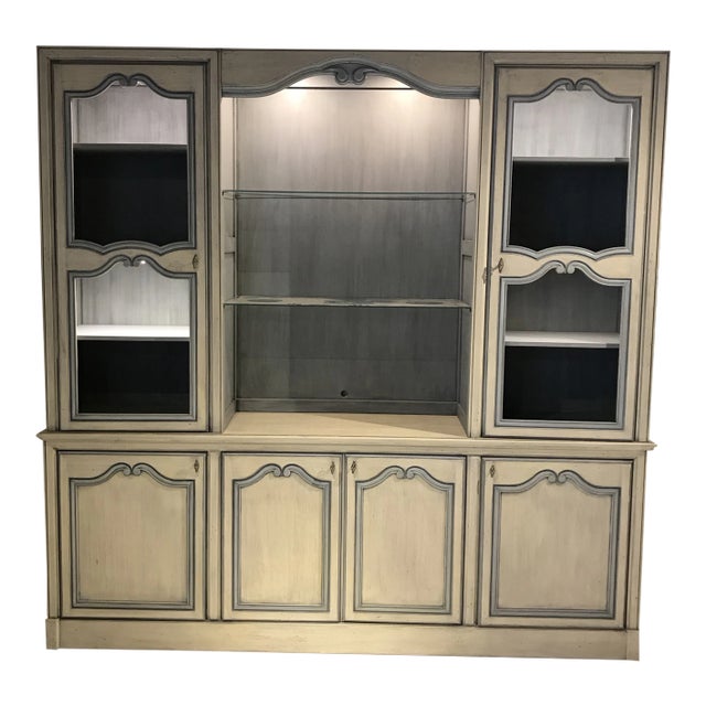 1980s French Curio China Display Cupboard Armoire For Sale