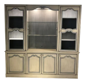 1980s French Curio China Display Cupboard Armoire
