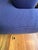 Custom Modern Upholstered Loveseat in Italian Blue Felted Wool With Luggage Stitching For Sale - Image 4 of 5
