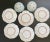 A lovely set of 8 Majolica glazed sea shell serving plates and bowls from Portugal, featuring a 3D effect with raised...