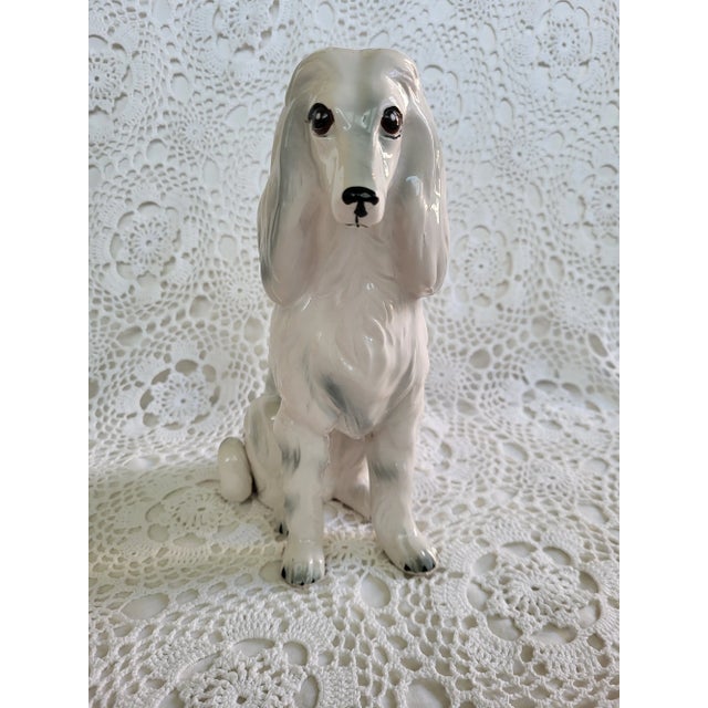 1940s Hollywood Regency Ceramic Afghan Hound Dog Figurine For Sale - Image 4 of 6