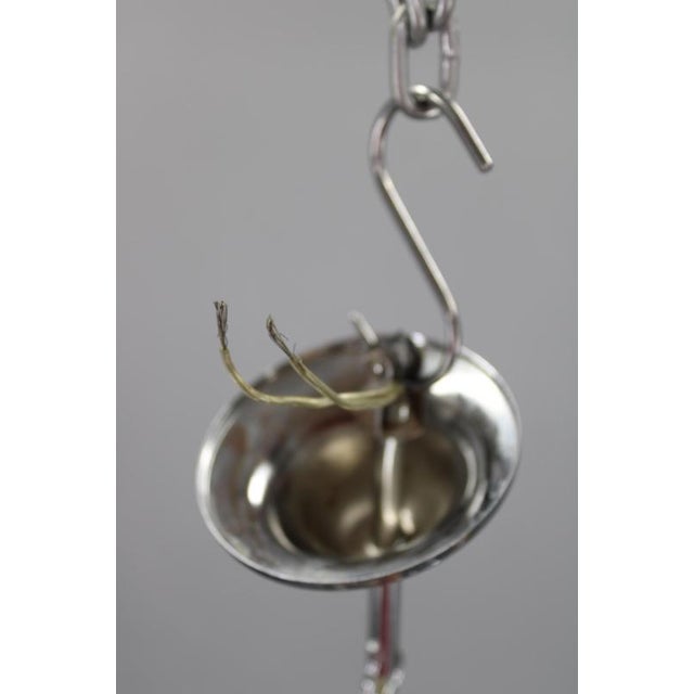 Vintage Italian Pendant Light with Murano Glass Shades and Anodized Metal Frame, 1970s For Sale - Image 11 of 16