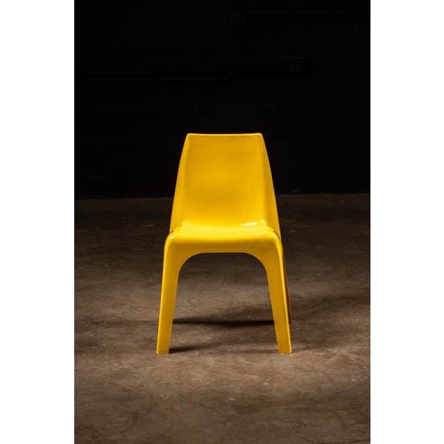 Mid 20th Century 1960s Marbon Cycolac Yellow Molded Plastic Chairs For Sale - Image 5 of 10