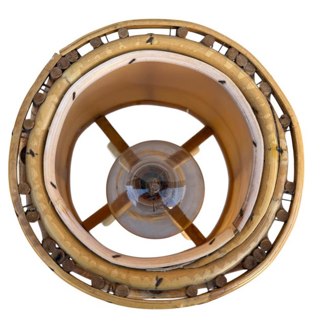 Mid-Century French Rattan and Wicker Table Lamps attributed to Louis Sognot, 1960s, Set of 3 For Sale - Image 12 of 13