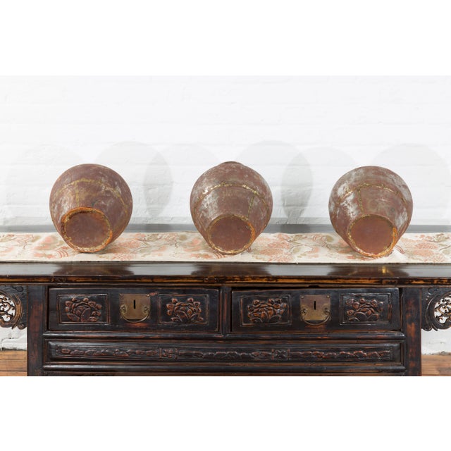 19th Century Indian Metal Vessels with Weathered Patina - Set of 3 For Sale In New York - Image 6 of 13