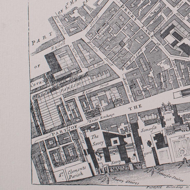 Vintage 18th Century Street Map, London, Lincoln's Inn, the Strand, Cartography For Sale - Image 9 of 11