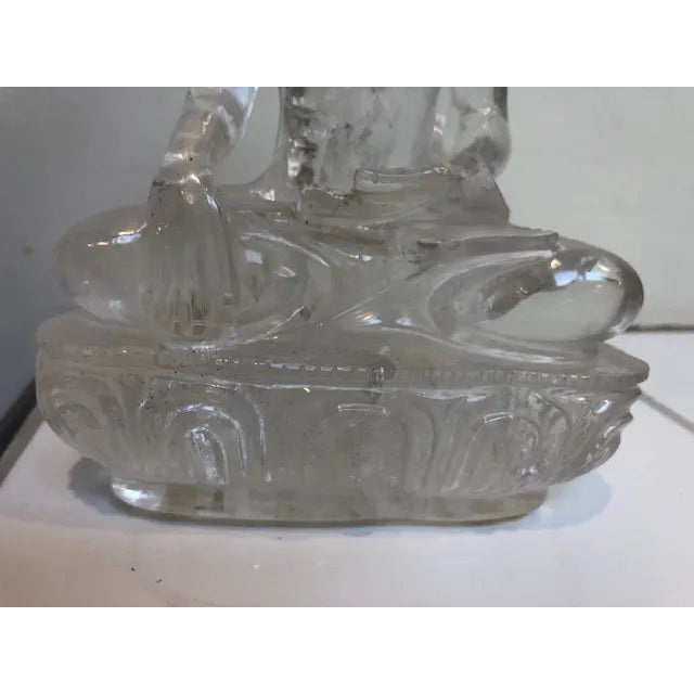 Solid Clear Rock Crystal Buddha Statue For Sale - Image 9 of 10