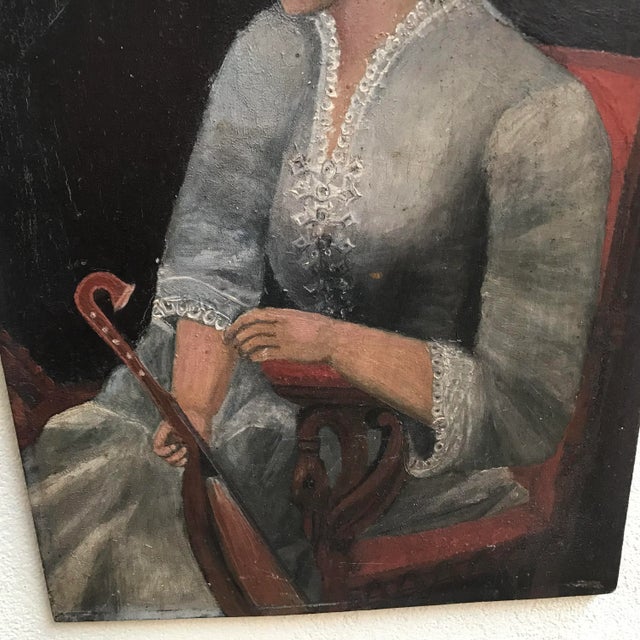 E. De Glanne, Portrait of a Lady, 1888, Oil on Board For Sale - Image 14 of 18