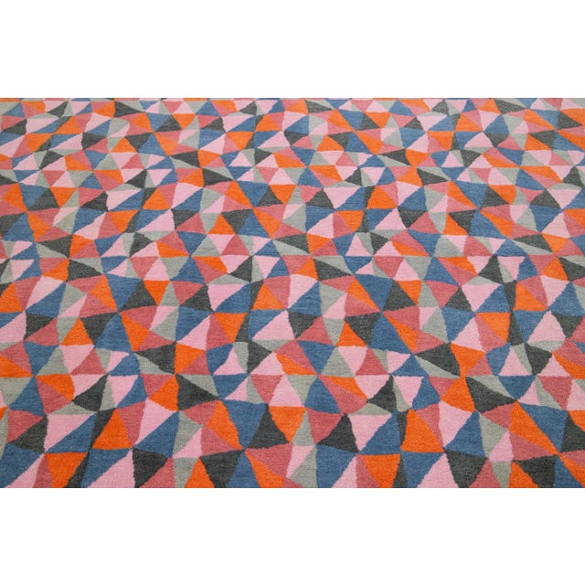 Multicolor Hand-Tufted Modern Wool Rug With Mosaico Pattern by Apadana For Sale - Image 10 of 10