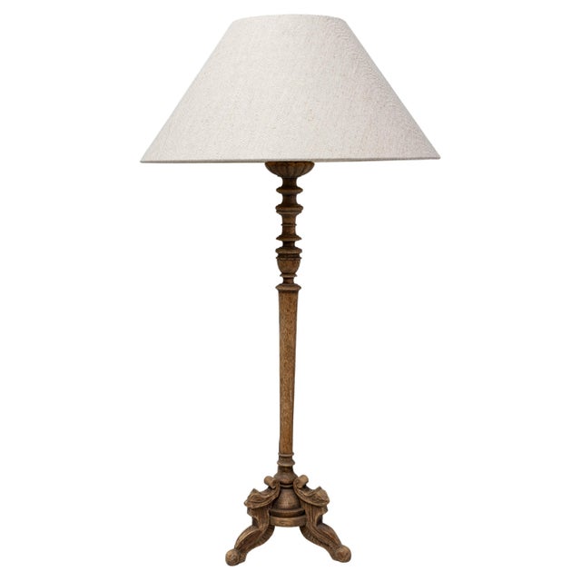 19th Century French Carved Oak Table Lamp For Sale - Image 15 of 18