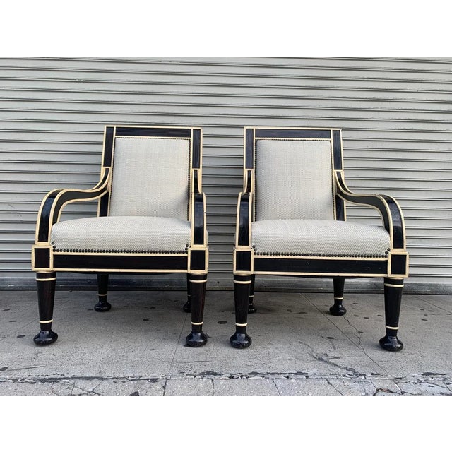 Hollywood Regency Oversized Armchairs by Hendrix-Allardyce - a Pair For Sale - Image 3 of 13
