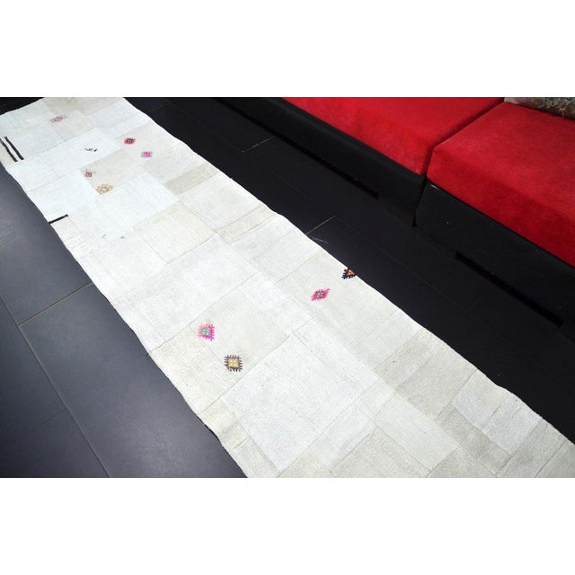 Turkish Hemp Patchwork Runner Rug, 1960s For Sale - Image 9 of 11