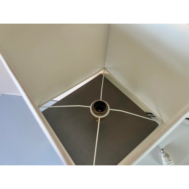 Modern Concrete Cube Table Lamp W/ Shade For Sale - Image 11 of 12