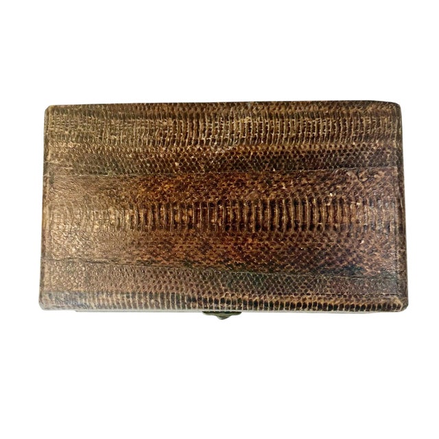 Brown 1970s Vintage Snakeskin Box Attributed to Maitland Smith For Sale - Image 8 of 11