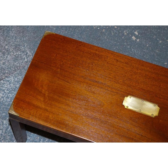Vintage Reh Kennedy Military Campaign Coffee Table from Harrods London For Sale - Image 3 of 11
