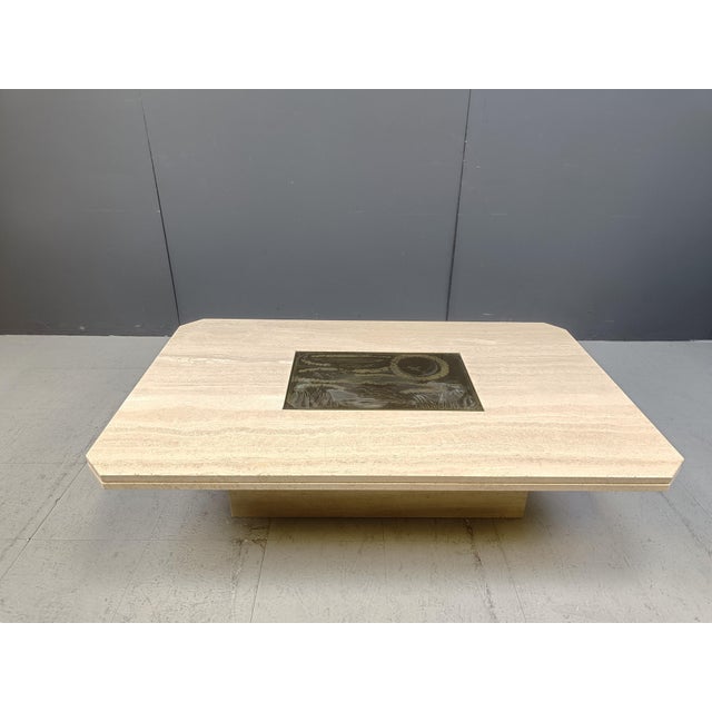 Vintage Etched Brass Coffee Table from Georges Mathias, 1970s For Sale - Image 12 of 12