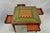 Traditional Maitland Smith Marquetry Inlay Leather Mahogany Game Table & 4 Shield Back Chair For Sale - Image 3 of 18