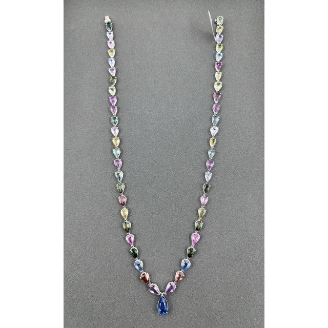 62.20 Ct Natural No Heat Sapphire Necklace For Sale - Image 4 of 10