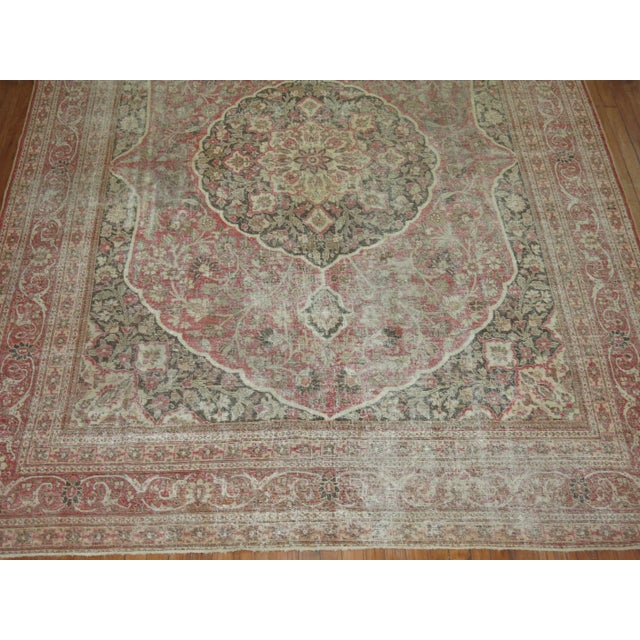 Shabby Chic 19th Century Worn Tabriz Rug, 7'6'' X 10'8'' For Sale - Image 3 of 11