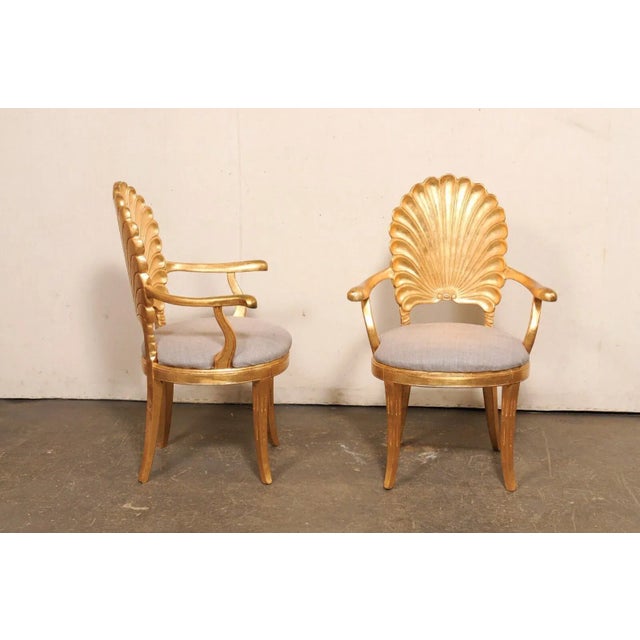 Late 20th Century Italian Gold Grotto Pair Armchairs For Sale In Atlanta - Image 6 of 9