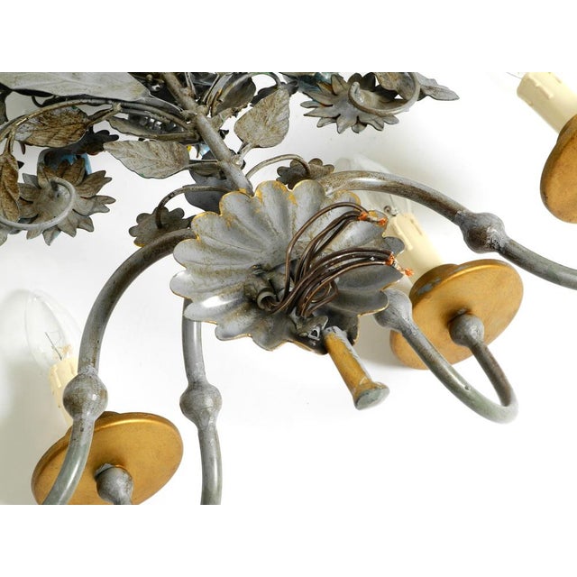 Vintage Hand-Painted and Gilded Metal Wall Lamp by Hans Möller, 1960s For Sale - Image 17 of 18