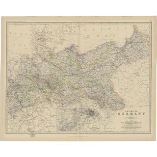 Antique Map of the German Empire attributed to Johnston, 1882 For Sale