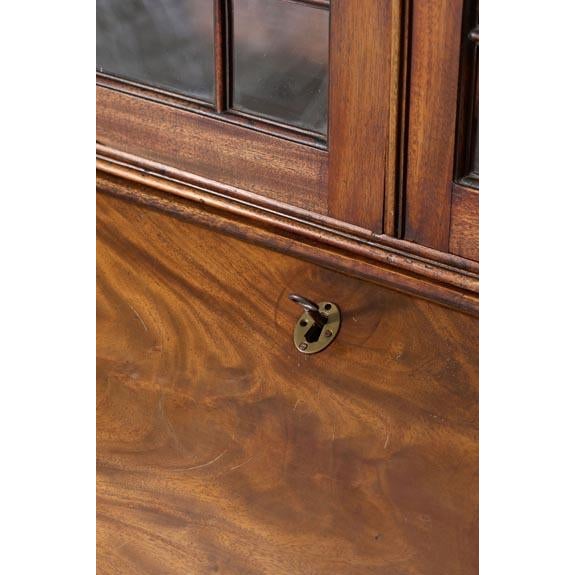 Early 19th Century Astral Glazed Burl Mahogany Bureau Bookcase For Sale - Image 13 of 14