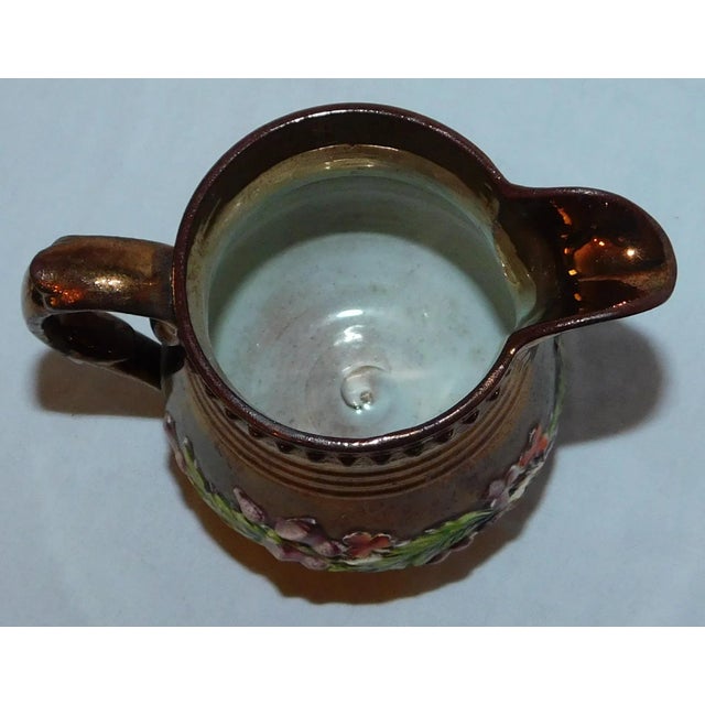 Ceramic Antique English Copper Lustre Creamer For Sale - Image 7 of 8