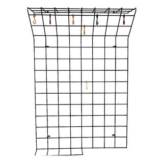 String Metal Wall Mount Coat, Hat and Umbrella Rack, 1960s For Sale