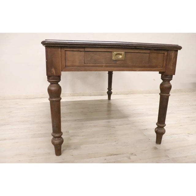 Wood Kitchen Table in Fir Wood, Early 20th Century For Sale - Image 7 of 9