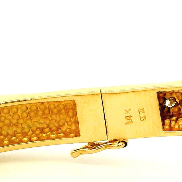 1990s Italian 14k Gold 3.38 Carat Diamond Pavé Dome Bangle Bracelet For Sale - Image 11 of 18