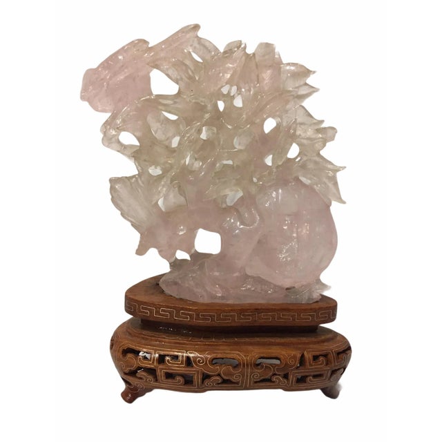Chinese Carved Rose Quartz Sculpture For Sale - Image 4 of 11