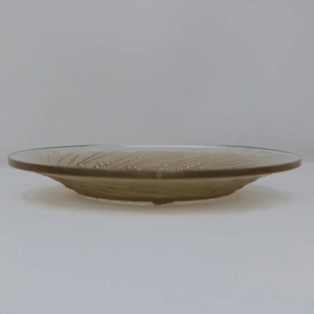 1920s Rene Lalique Glass 'Une Figurine Et Fleurs' Plate For Sale - Image 5 of 9