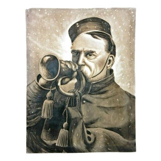 German Monochrome Porcelain Plaque, 1914 For Sale