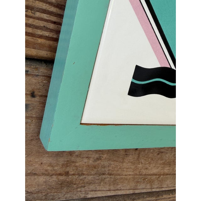 1985 Vando Flamingo Tile Wall Art With Painted Wood Frame For Sale In Naples, FL - Image 6 of 11