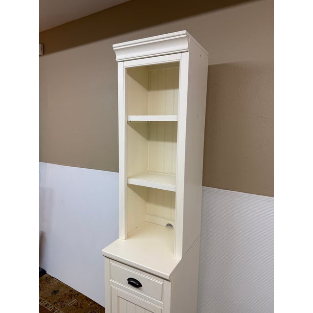 Wood Pottery Barn Aubrey Storage Shelf With Cabinet, Dutch White For Sale - Image 7 of 12