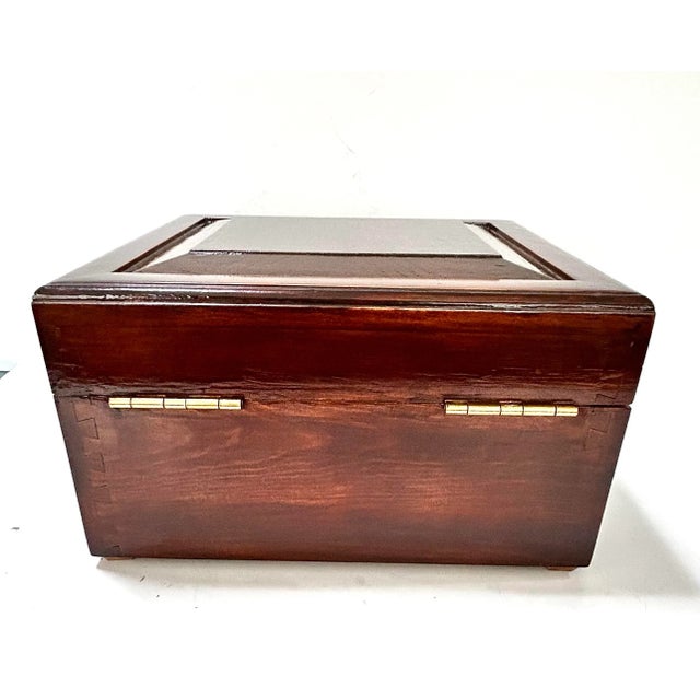 1960s Solid Oak Keepsake Box – Vintage Wooden Storage Box – Library Shelf Decor For Sale - Image 4 of 8