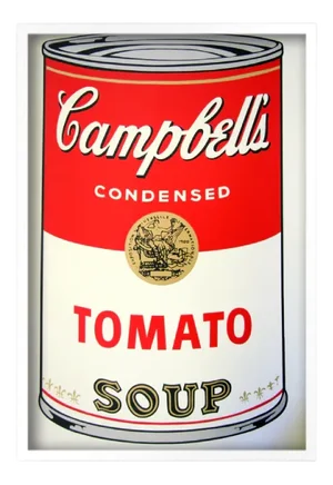 Sunday B. Morning after Andy Warhol, Campbells Tomato Soup, Silkscreen Print, Framed