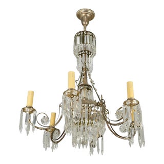 Early 20th Century Waterfall Crystal Chandelier For Sale