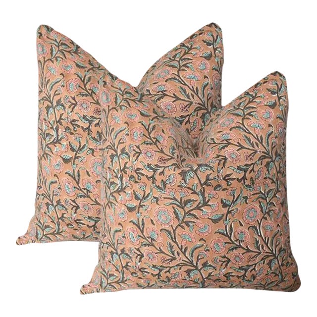 Bring a taste of the orient to any space with one of our custom-created Indian block print pillows. Each pillow is made of...
