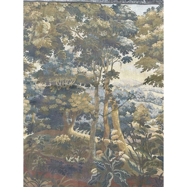Vintage French Jacquard Tapestry with Verdure Motif in the style of Aubusson, 1960s For Sale - Image 3 of 18