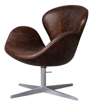 Mid-Century Modern Danish Brown Leather Swan Chair by Arne Jacobsen for Fritz Hansen, 1958