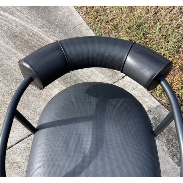 Ralph Lauren Ralph Lauren "City Modern Armchair" Bauhaus Style Tubular Leather Chair For Sale - Image 4 of 10