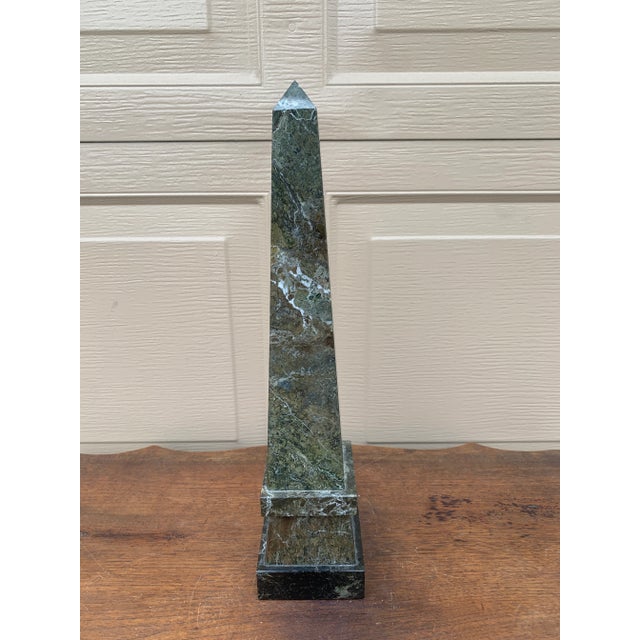 Brown Marble Obelisk With Dramatic Black, Brown, and Grey Veining For Sale - Image 8 of 10