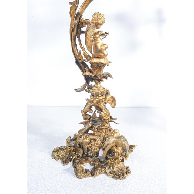 Napoleon III Gilded Bronze Candelabra, Set of 2 For Sale - Image 9 of 18